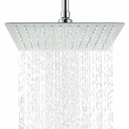 12   Large Square Shower Head Chrome Stainless Steel Rainfall Overhead Bathroom - Image 6