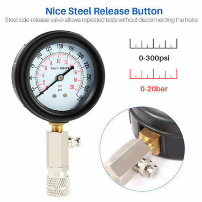Petrol Engine Cylinder Pressure Tester For Car Compression Test Gauge Kit Set UK - Image 7