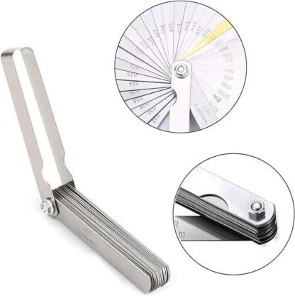 32 Blade Feeler Filler Gauge  Plug Gap Metric Imperial Measuring Brass Tool - Image 8