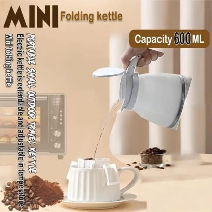 1pcs 600ML Collapsible Travel Electric Water Kettle Folding Camping Caravan Silicone - Image 4