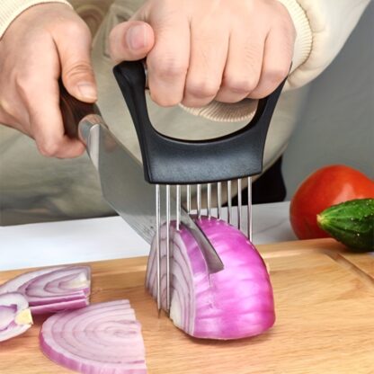 Onion Slicer Holder, Onion Holder For Slicing, 304 Stainless Steel Onion Slicer Cutter, Lemon Holder Slicer, Creative Onion Slicer Holder, Onion Slicer Cutter For Steak Tendons, Household Gadget, Kitc - Image 2