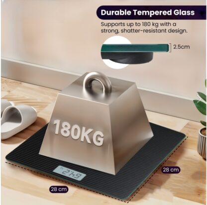 Digital Bathroom Scales 180KG Body Weight Weighing Scale Smart LED Electronic - Image 4