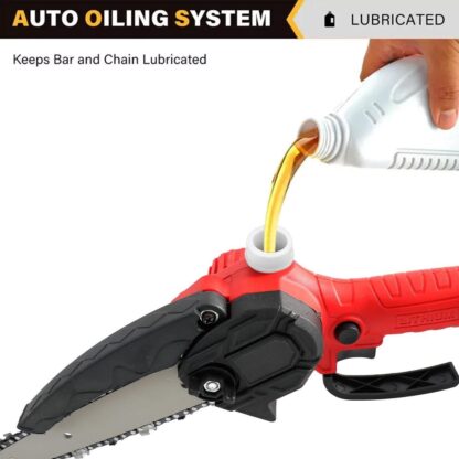 2 Batteries  4000W Mini Cordless Chainsaw Electric One-Hand Saw Wood Cutter - Image 4