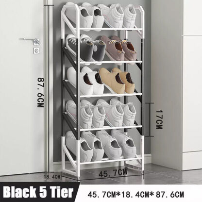 6 TIER SHOE RACK STAND STORAGE SELF ORGANISER LIGHTWEIGHT COMPACT SPACE SAVING - Image 3