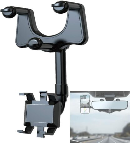 Rotatable And Retractable Car Phone Holder Rearview Mirror UK Stock - Image 4