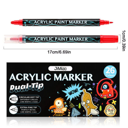 26 Colors Dual Tip Paint Pens Acrylic Paint Markers Set DIY Crafts Making Art - Image 6