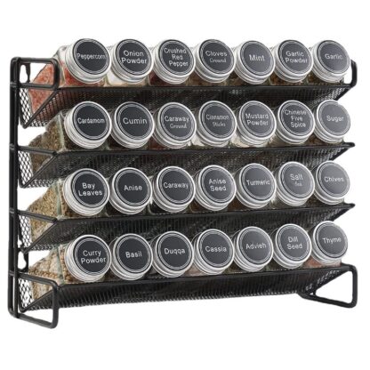 4 Tier Metal Spice Rack Kitchen Countertop Cupboard Spice Herb Jar Storage Shelf - Image 8