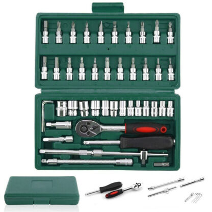 52pc Metric Socket Set Ratchet Torx Wrench Kit 1-4 Drive Repair Tool With Case - Image 7
