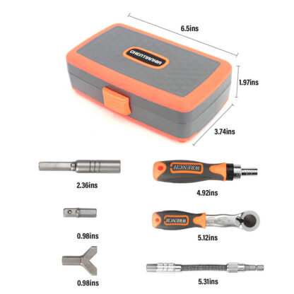 38Pcs Set Rachet Screwdriver Bit Set Socket Slotted Phillips Pozi Torx Hex Tool - Image 7
