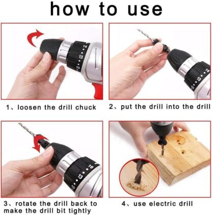 6PCS HSS Countersink Drill Bit Set Hex Shank Woodworking Pilot Screw Holes - Image 5