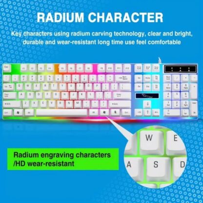 Gaming Keyboard Mouse Set Rainbow LED Wired USB For PC Laptop PS4  One 360UK - Image 5