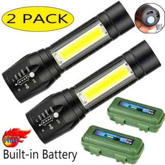 Mini Flashlight LED COB Torch Rechargeable High Lumens Zoomable Adjustable Focus Camping Light 3 Modes For Outdoor Waterproof