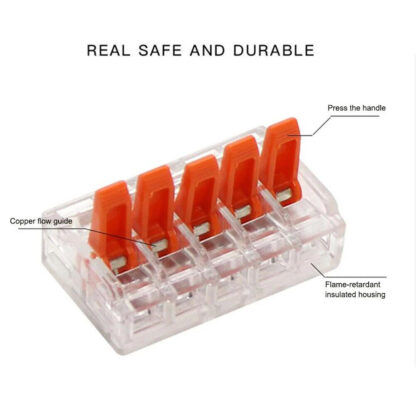95x For Wago 221 Electrical Connectors Wire Block Clamp Terminal Cable Reusable- - Image 5