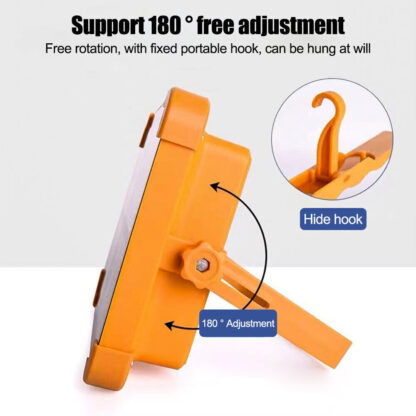 1500W LED Work Light Solar Powered Cordless Portable Camping Outdoor Light USB - Image 4