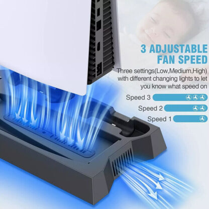 PS5 Vertical Cooling Fan Stand Controller Charger Station For  Playstation 5 - Image 3