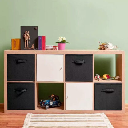 4 Pack Foldable Storage Box Foldable Canvas Drawer Organizer Fabric Cube - Image 2