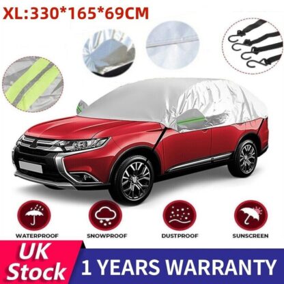 Half Car Cover Top Roof Sun UV  Rain Protection Waterproof Outdoor Universal 190T - Image 2