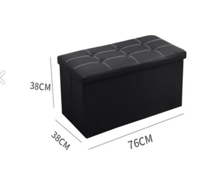 Folding Storage Ottoman Cushion Bench Seat Toy Box 76cm - Image 5