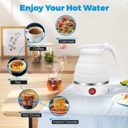1pcs 600ML Collapsible Travel Electric Water Kettle Folding Camping Caravan Silicone - Image 5