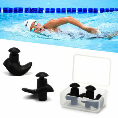 5  10 Pairs Soft Silicone Ear Plugs For Swimming Sleeping Anti Snore With Case UK - Image 2