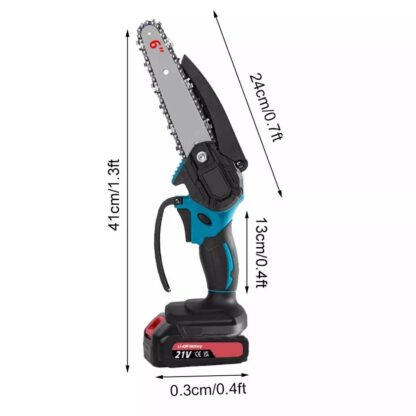 2 Battery 6-8  Mini Cordless Chainsaw Electric One-Hand Saw Wood Cutter - Image 2