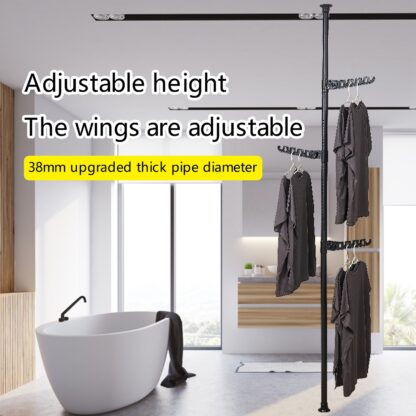 Extra Long Clothes Hanger With The Top Relying On The Ceiling And Nuclear Floor - Image 10