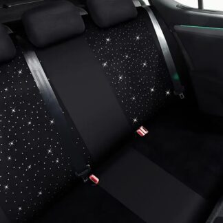 Five-seater Black Rhinestone Car Seat Cover