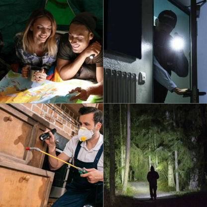 2PCS 1200000LM USB Rechargeable LED Flashlight Super Bright Torch Tactical Lamp - Image 4