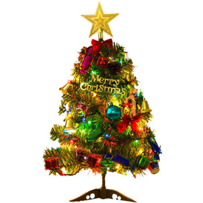 60 Long Tabletop Artificial Small Mini Christmas Tree W  LED Lights Ornament - Image 6