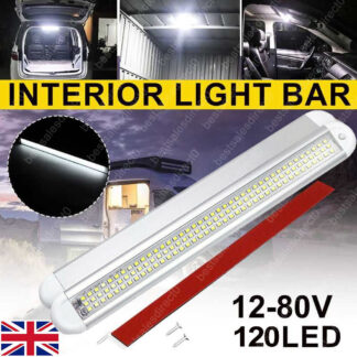 12V 120 LED Car Interior Strip Lights Bar Light Car Van Caravan Boat Home Bus UK