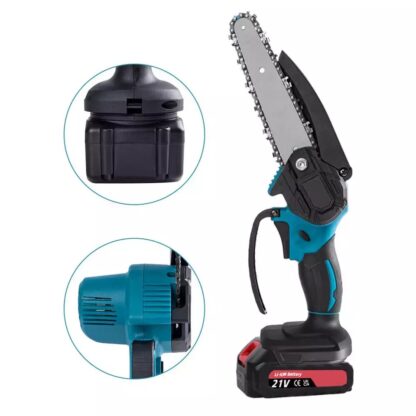 2 Battery 6-8  Mini Cordless Chainsaw Electric One-Hand Saw Wood Cutter - Image 6
