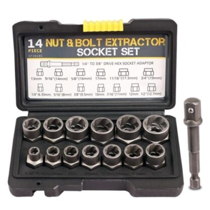 3-8 Locking Wheel Nut Remover Set Stud Bolt Impact Twist Socket Extractor Tool - Image 7