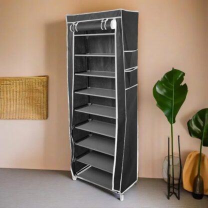 9 Tier Cabinet Storage Shoe Rack Stand Holds 27 Pairs Shoe Organizer Dustproof - Image 2