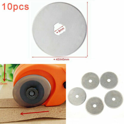 10PCS 45mm Rotary Cutter Replacement Blade Roller Cutter Blade Sewing Cutting A - Image 2