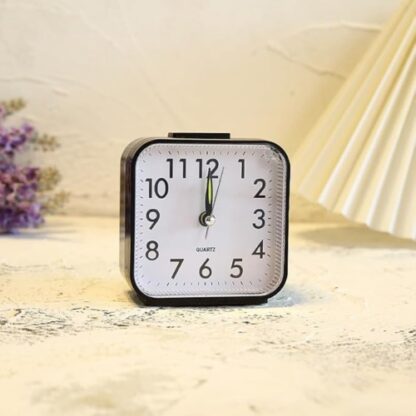 Quartz Alarm Clock With Night Light No Tick Snooze Silent Small Bedside Clock - Image 3