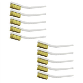 10Pieces Small Wire Brush Set Brush Steel Brass Nylon Metal Rust Paint Remover