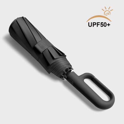 30 Bones Windproof Strong 105CM Reinforced Automatic Folding Umbrella Black - Image 9