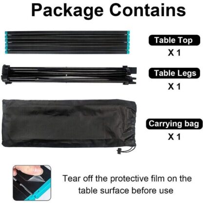 Folding Camping Table Light Weight Portable Aluminium Frame Outdoor Picnic Bag - Image 2