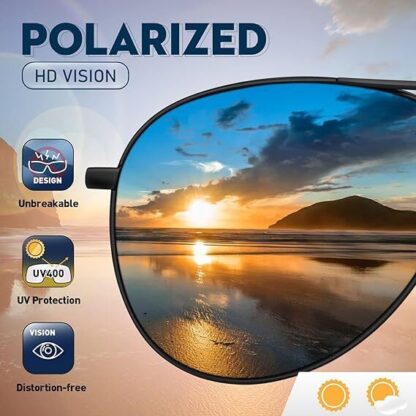 Retro Aviation Pilot UV400 Vintage Sunglasses Classic Vintage Style Men Womens - Image 2