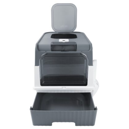 Grey Large Cat Litter Box Cat Pan Drawer Anti-Splashing Cat Potty Tray Cleaning - Image 9