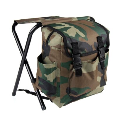 2in1 Oxford Fishing Tackle Backpack Bag,Camping Hiking Foldable Stool Seat Chair - Image 5