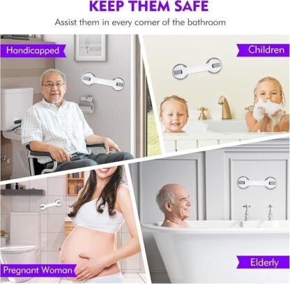 2 X SAFETY SUPPORT HAND RAIL HANDLE BAR GRIP GRAB SUCTION BATH BATHROOM SHOWER - Image 8