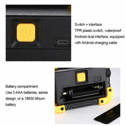 2X LED Work Light USB Rechargeable Torch Inspection Camping Lamp Security Light - Image 3