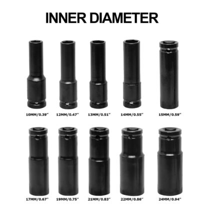 10  Deep Impact Socket Set Heavy Duty 12Drive 10-24 Metric Tool Set - Image 9