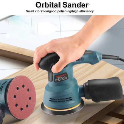 300W ELECTRIC RANDOM ORBITAL SANDER 6 SPEEDS ROTARY PALM CIRCULAR DISC 20x 125mm - Image 7