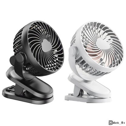 3 Speeds Mini Cooling Fan USB Rechargeable Clip On Desk Baby Stroller Portable - Image 9