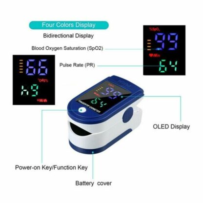 Finger Pulse Oximeter Blood Oxygen Saturation Meter SpO2 Heart Rate Monitor UK - Image 2