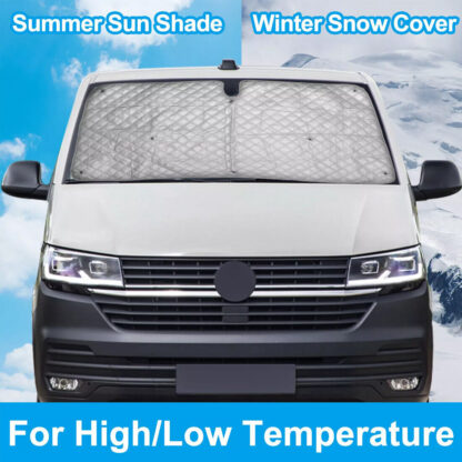 Front Windscreen Cover For VW T5 T6 Internal Thermal Window Blinds Sunshade Set - Image 4