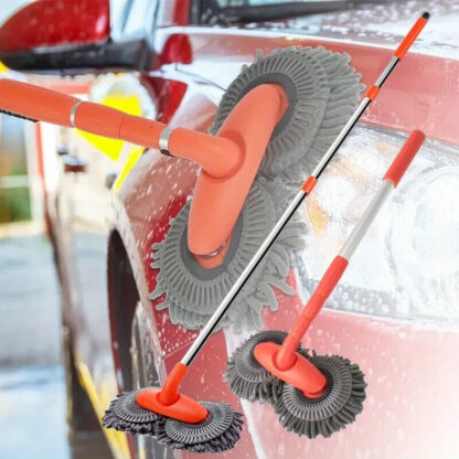 Microfiber Mop Wash Kit Telescopic Car Cleaning Brush With 4 Replacent Header - Image 3