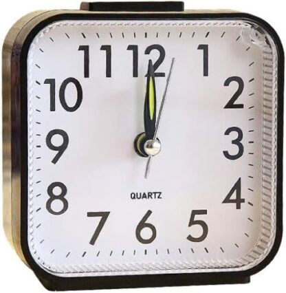 Quartz Alarm Clock With Night Light No Tick Snooze Silent Small Bedside Clock - Image 6